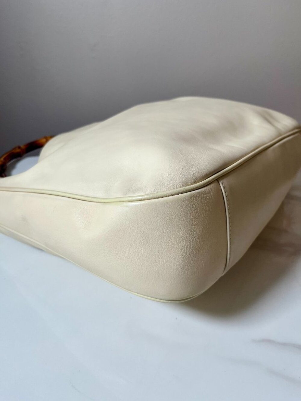 Gucci Tom Ford Vintage Y2K Bamboo Cream Calf Leather Hobo - Picture 10 of 16